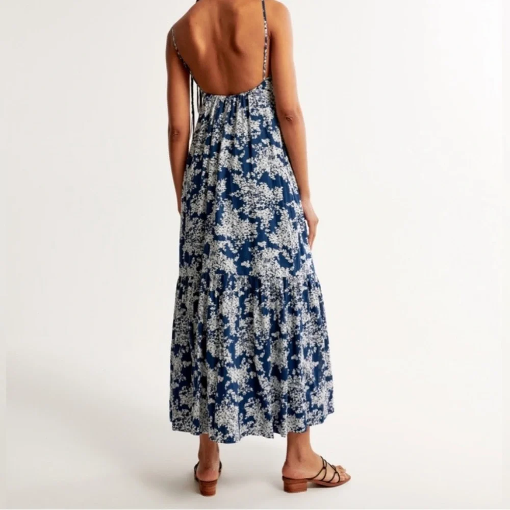 NWT Abercrombie & Fitch low back tiered maxi dress - Picture 3 of 9